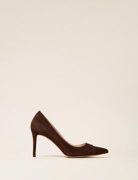Escarpins hauts en cuir velours avec logo