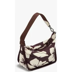 Bolso de hombro con cierre de cremallera y estampado floral