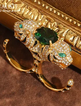 Vintage Gold Color Leopard Rings Green Oval Zircon Head Double Circle Luxury Brands Quality Jewelry Accessories For Women 2025 - Aliexpress - FashionsVida