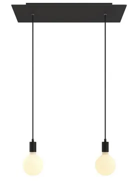 Cables Suspension Luminaire Rose-one Xxl 2 Falls With Light Bulb Matt Black One Size - Creative - FashionsVida