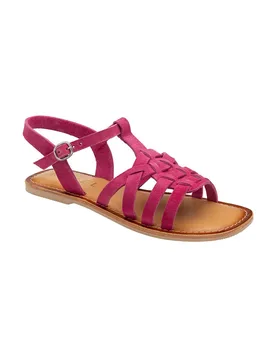Women's 'Laver' Suede Flat Open-Toe Sandals in Fuchsia Size: 6 - Fuchsia - Size: 6 - RAVEL - FashionsVida