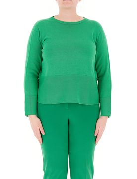 Maglione girocollo cotone VERDE S