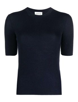T-shirt in lana a coste