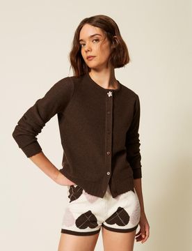 Cardigan avec bouton émaillé