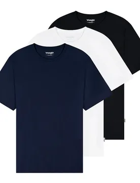 T-shirt à Manches Courtes 112371481 Regular Fit 3 Unités White / Navy / Black S