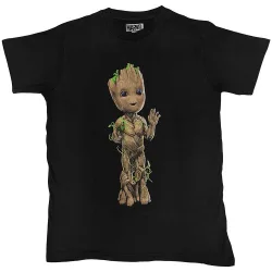 Unisex Guardians Of The Galaxy Groot Wave T-Shirt in Black Size: Large - Black - Size: L
