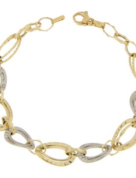 Bracciale Donna Oro Giallo Bianco GL100739