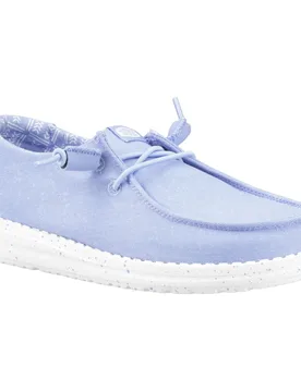 Wendy Stretch Canvas Textile Womens Hydrangea Blue Loafers - Size Uk 5 - HEYDUDE - FashionsVida
