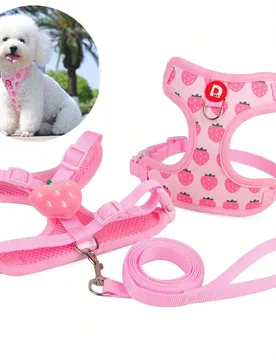 Juego de arnés y correa para mascotas lindo para perros pequeños, correa anti escape para gatos, chaleco ajustable para gatos, adecuado para todas l - Shein - FashionsVida