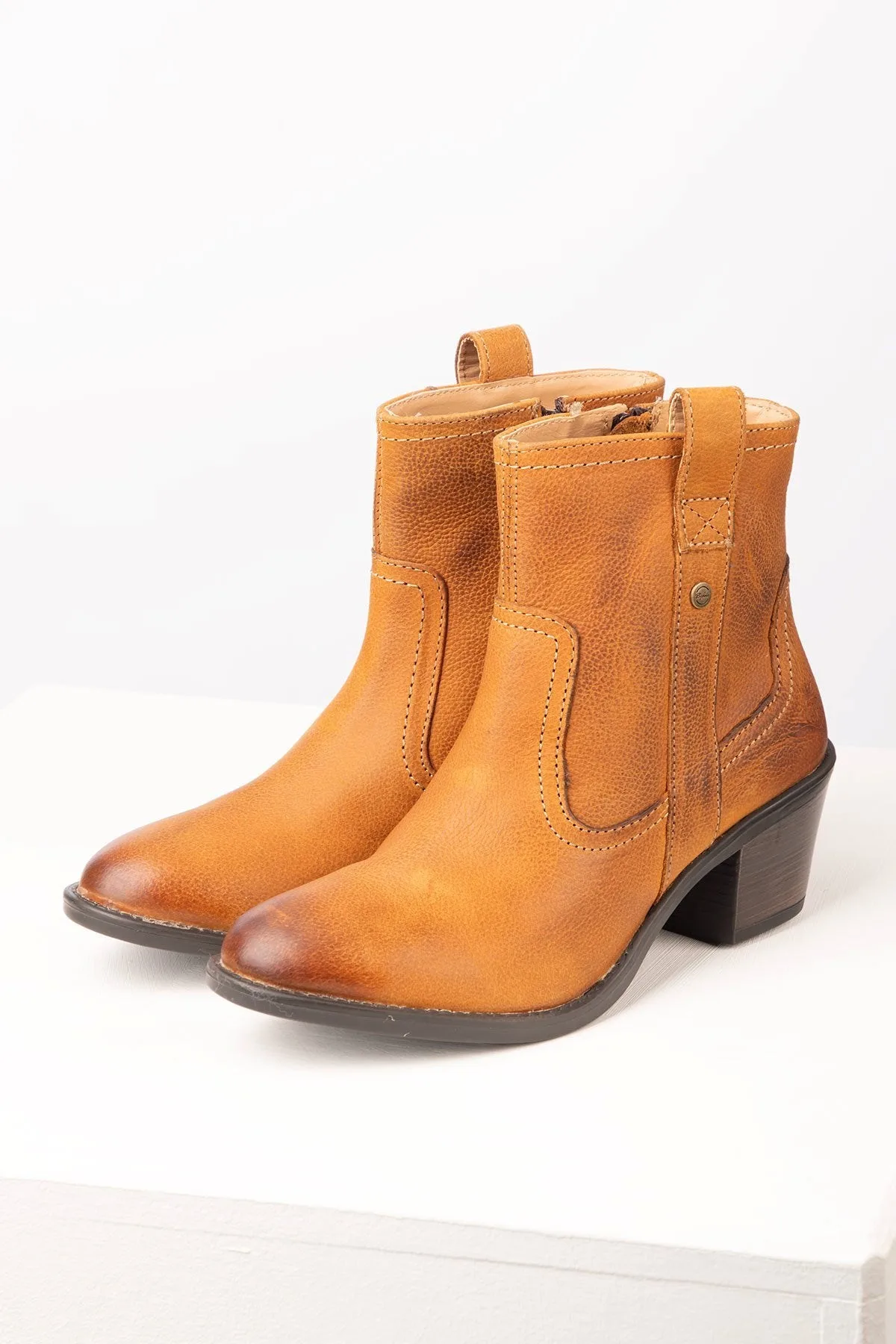 Whenby Womens Western Ankle Leather Boots - - Size: 8 - Rydale - FashionsVida