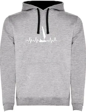 Sailing Heartbeat Two-colour Hoodie Heather Grey / Black L Men - Kruskis - FashionsVida