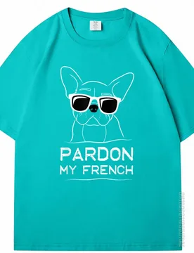 Cotton Tshirt Pardon My French Frenchie Bulldog Oversized T-Shirt Short Sleeve Top Clothing Funny Print Design Men's Tees - Aliexpress - FashionsVida