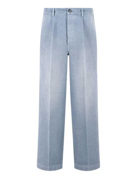 Marni Pantaloni in cotone azzurro