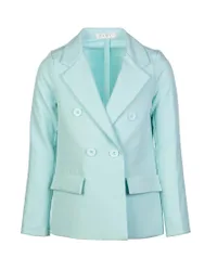 Blazer doppiopetto verde acqua in tessuto stretch