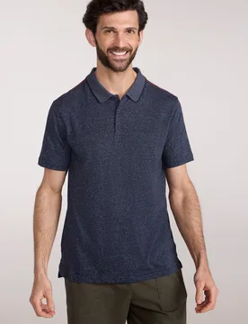 Cordyline Textured Mens Polo - Navy - Navy - Size: 3XL - Mountain Warehouse - FashionsVida