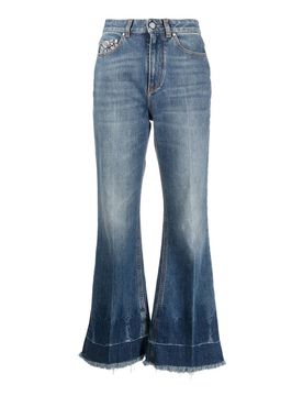 Jeans a vita alta sfrangiati
