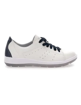 Sneakers Bianche e Blu Con Sottopiede in Vera Pelle 51 Wg 36 - Inblu - FashionsVida