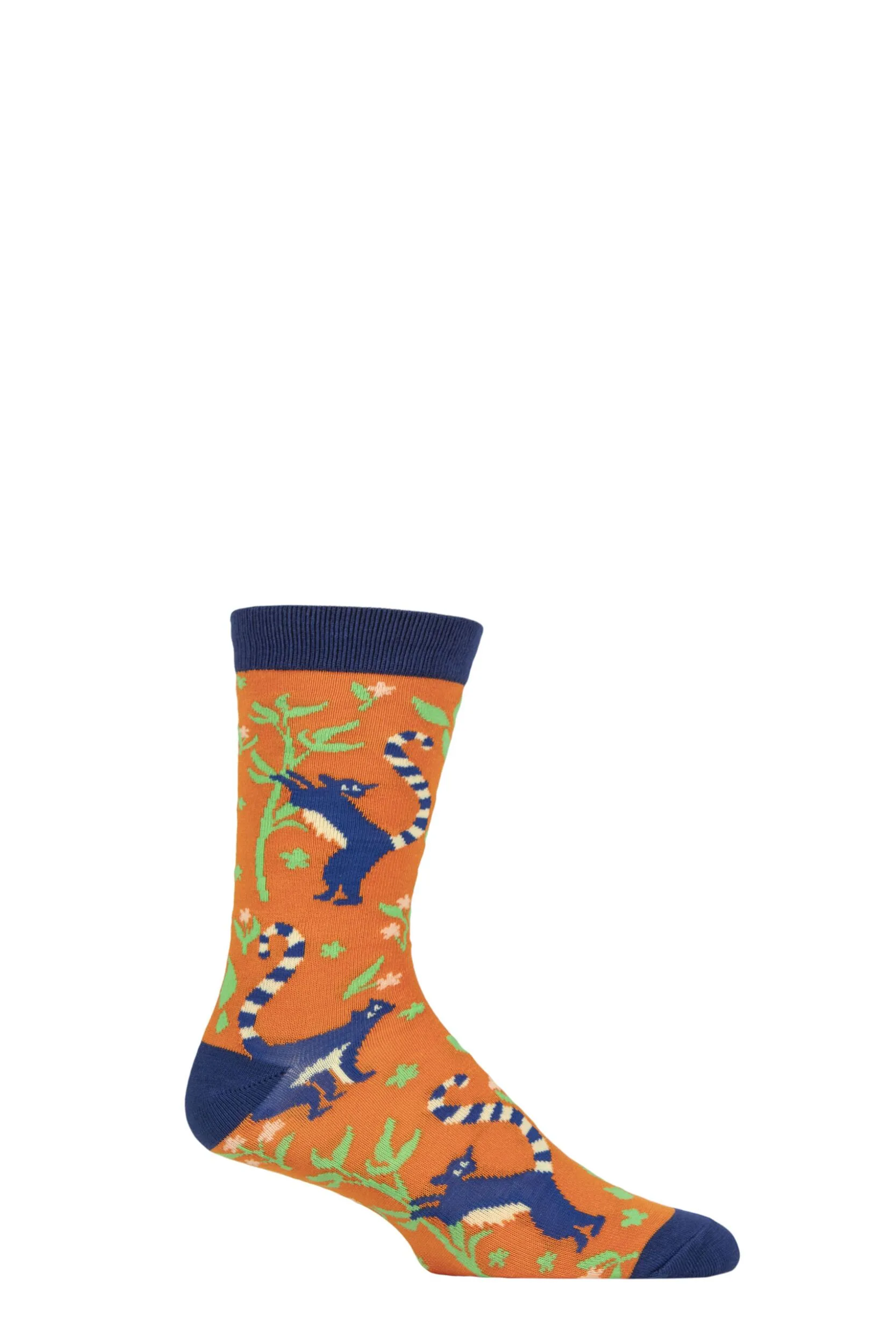 Pair Shared Earth Bamboo Lemurs Socks Multi 7-12 - Multi Coloured - Size: 7-12 - SockShop - FashionsVida