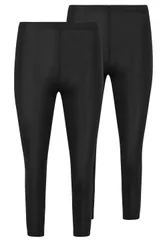Women's Petite 2 Pack Cropped Leggings Pants in Black Size: 12 - Black - Size: 12