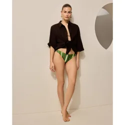 Braga de bikini de poliamida estampada de mujer