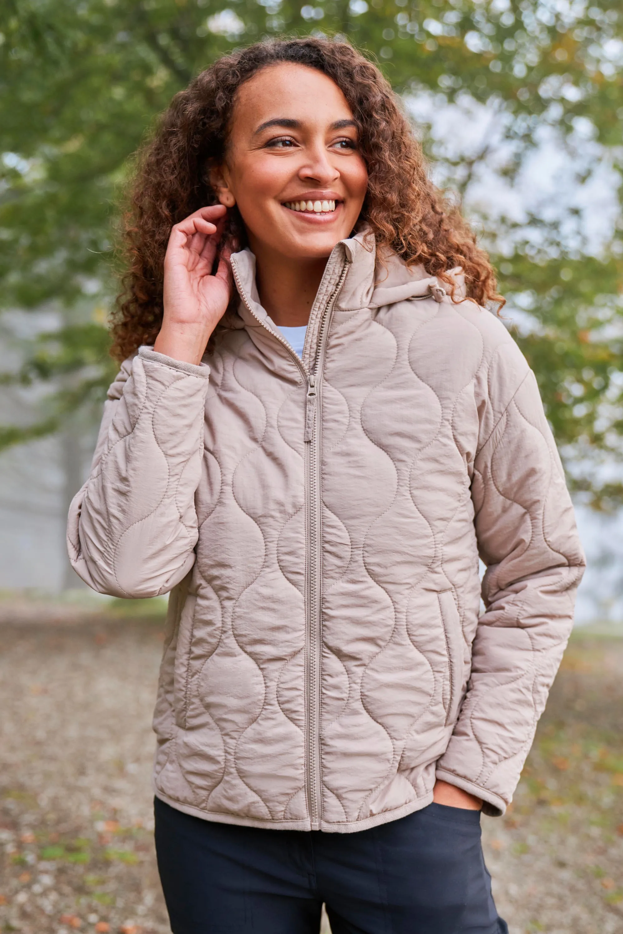 Flora Womens Padded Jacket - Beige - Beige - Size: 14 - Mountain Warehouse - FashionsVida