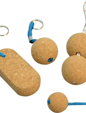 Cork Key Ring 2 Balls 50 Mm 10 Units One Size unisex - Talamex - FashionsVida
