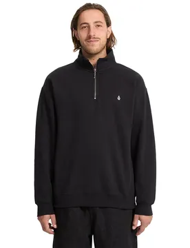 Felpa Con Mezza Zip Single Stone Black S