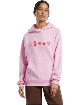 Felpa Con Cappuccio Christmas Elements Fluffy Soft Pink XS