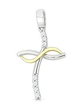 Ciondolo Croce Donna Oro Bianco Giallo GL102412