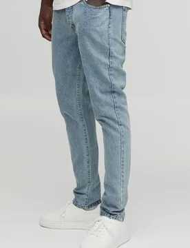 Herren Basic Slim Fit Jeans Hosen Stonewash Größe 40R - boohooMAN - FashionsVida