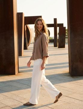 Pantaloni a gamba dritta - bianco
