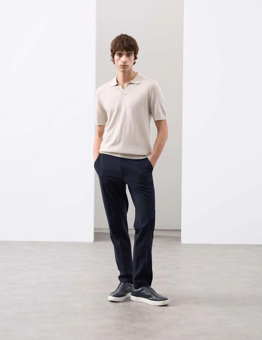 Slim Fit Wool Blend Performance Trousers Dark Navy male - Autograph - FashionsVida