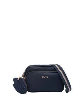 Borsa a tracolla con logo nero