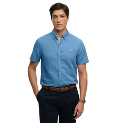 Camicia A Maniche Corte M011006a Blue Yonder 2XL