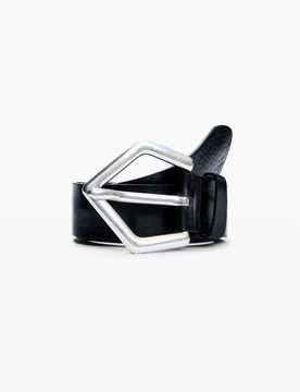CEINTURE LARGE EN CUIR, Cow Leather, Noir, 85