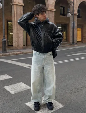 Blouson Similicuir S Noir - Bershka - FashionsVida