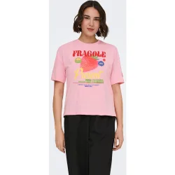 Camiseta de mujer con cuello redondo y print