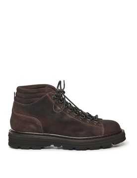 Stivaletti stringati in pelle