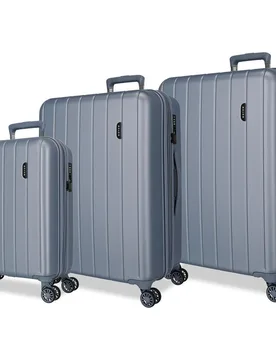 Juegos de maletas 55-68-78 cm expandible wood abs con capacidad de 217l caqui-militar - Movom - FashionsVida