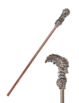 Steampunk-Gehstock mit Totenschädel bronze 100cm - KARNEVAL-MEGASTORE - FashionsVida