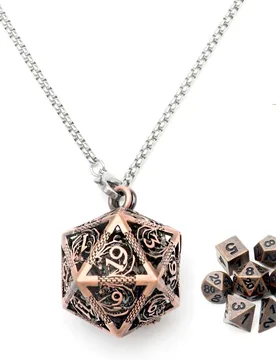 Dice Necklace Mini Dice Set with Copper Hollow D20 Necklace Case Antique Tiny Small Metal DND D&D - Aliexpress - FashionsVida