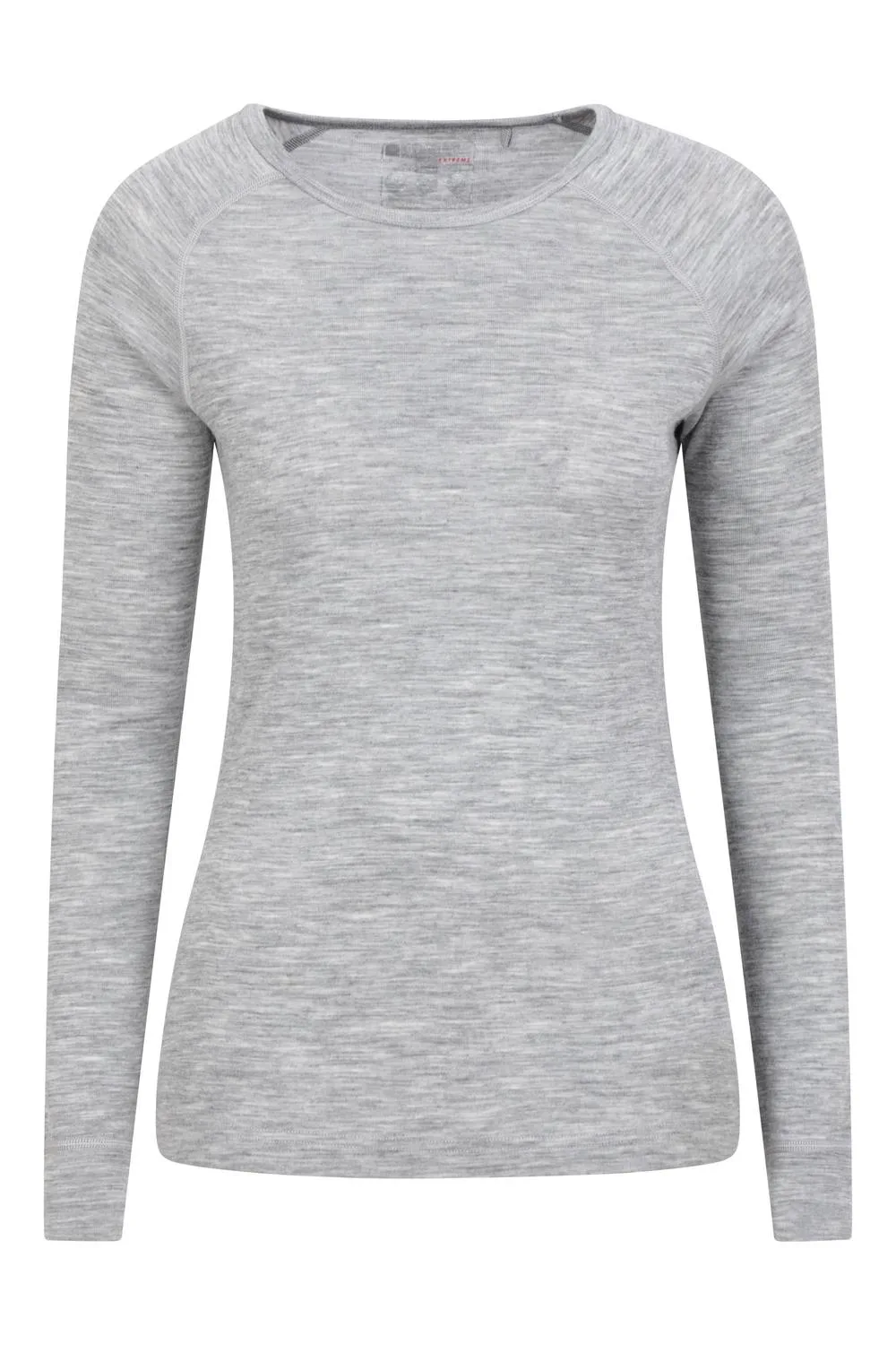 Women's Thermal Base Layer Lightweight Merino Top in Light Grey Size: 12 - Light Grey - Size: 12 - Mountain Warehouse - FashionsVida