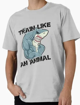Train Like An Animal _ Shark Fitness Bodybuilder t shirt for GYM 100% cotton Short Sleeve Graphic Clothes All size tops S-6XL - Aliexpress - FashionsVida
