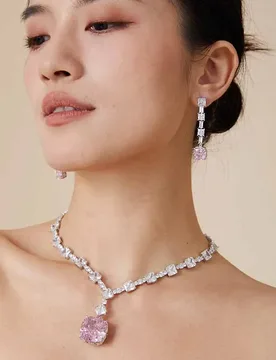 Sparkling Radiant Cut 21*23mm Pink High Carbon Diamond Tennis Chain Necklaces With Large Cushion Stone Women Jewelry - Aliexpress - FashionsVida