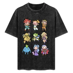 Chrono Trigger - 9 Character Square T-Shirt Basic Simple Design Short Sleeve Shirt