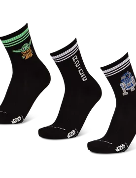 Crew 3 Pack Unisex Socken - Schwarz - Größe 36-40 - Baumwolle Black 36-40 - Happy socks - FashionsVida