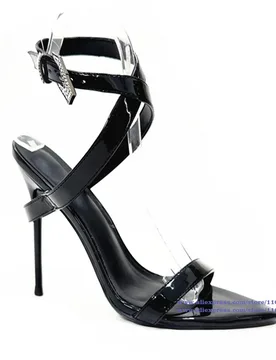 Black Patent Leather Stiletto Heels Sandals Sexy Pointy Toe High Heels Designer Dress Party Shoes Sandalias De Mujer Verano - Aliexpress - FashionsVida