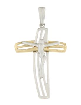 Croce Uomo Oro Giallo Bianco GL100519