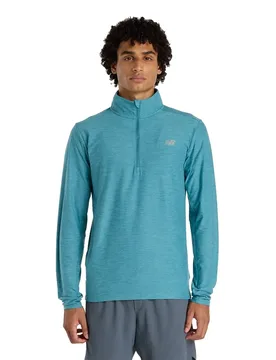 Sweat à Demi-zip Space Dye Blue M - New Balance - FashionsVida