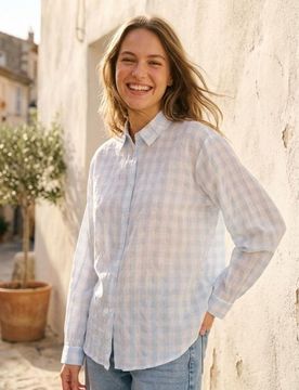 Camicia a quadri - blu pallido